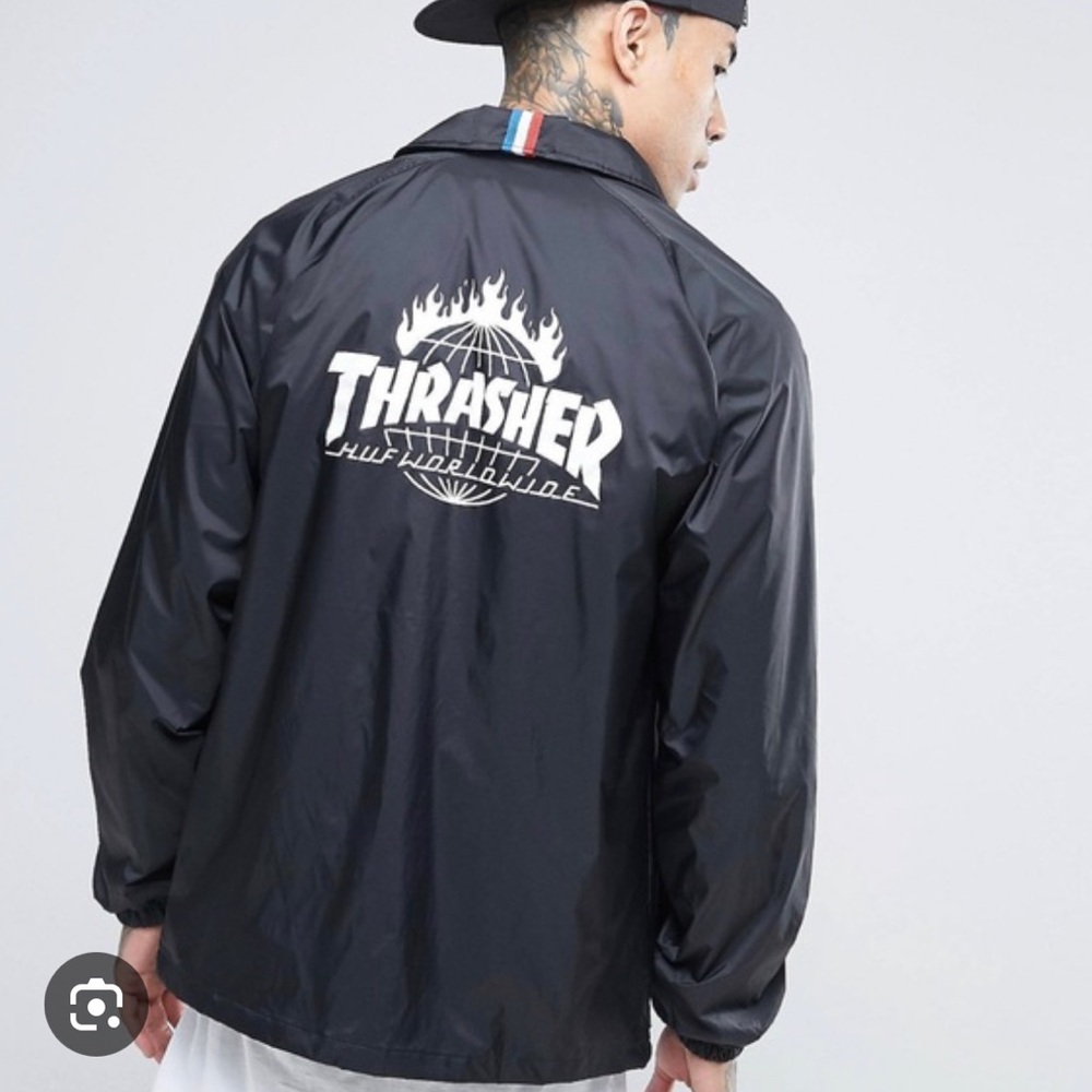 Huf X Thrasher Coaches Jacket Black